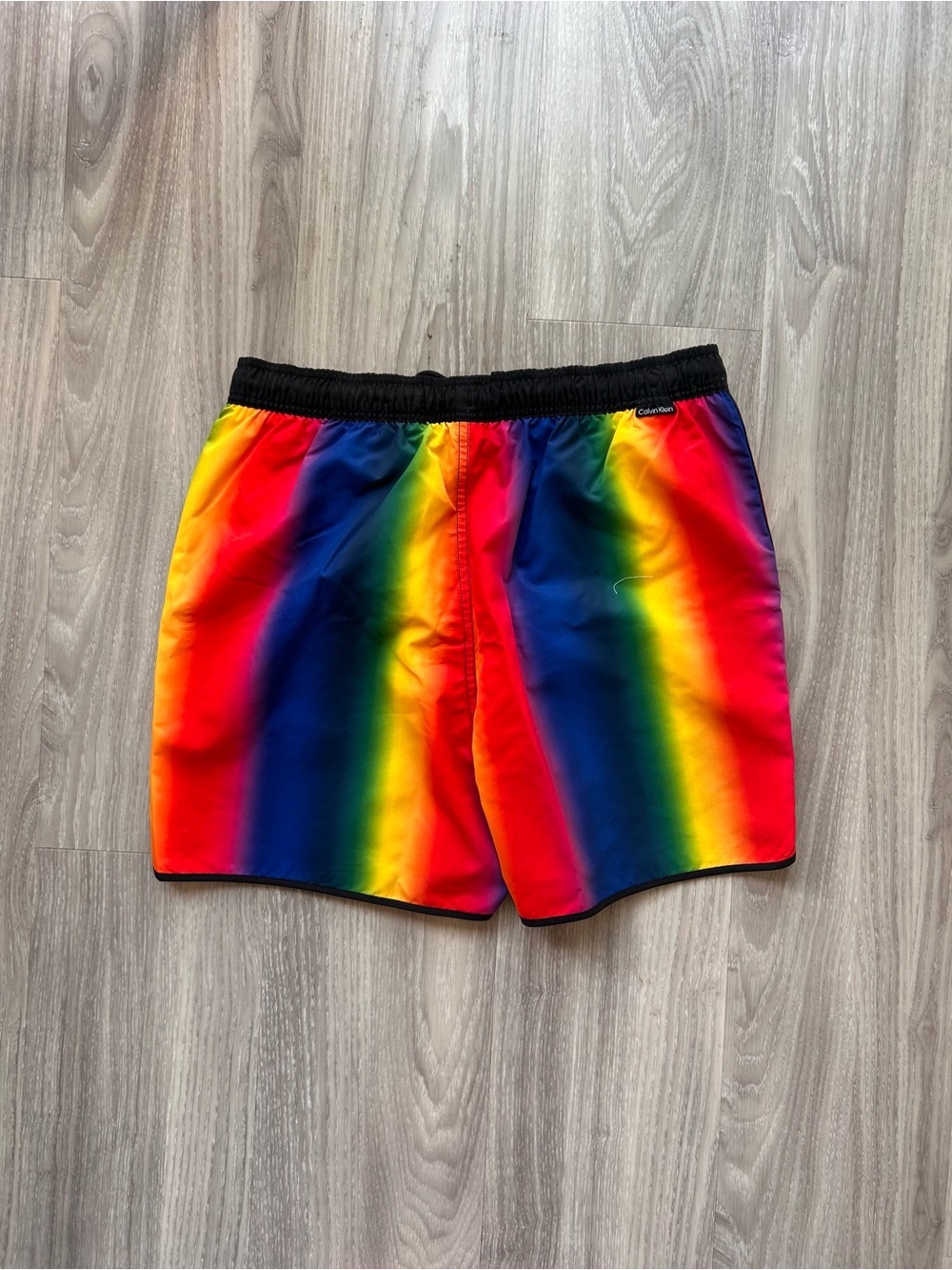 Calvin Klein | Festival Swim Shorts in Silver Cloud Aluminum Rainbow (Small) - Picture 7 of 9